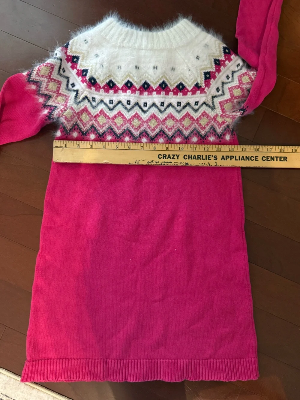 Gymboree Hot Pink Fair Isle Yoke Knit Dress